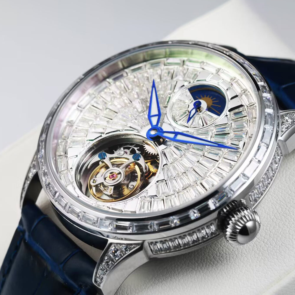 AESOP Diamond tourbillon movement mechanical men watch 7093