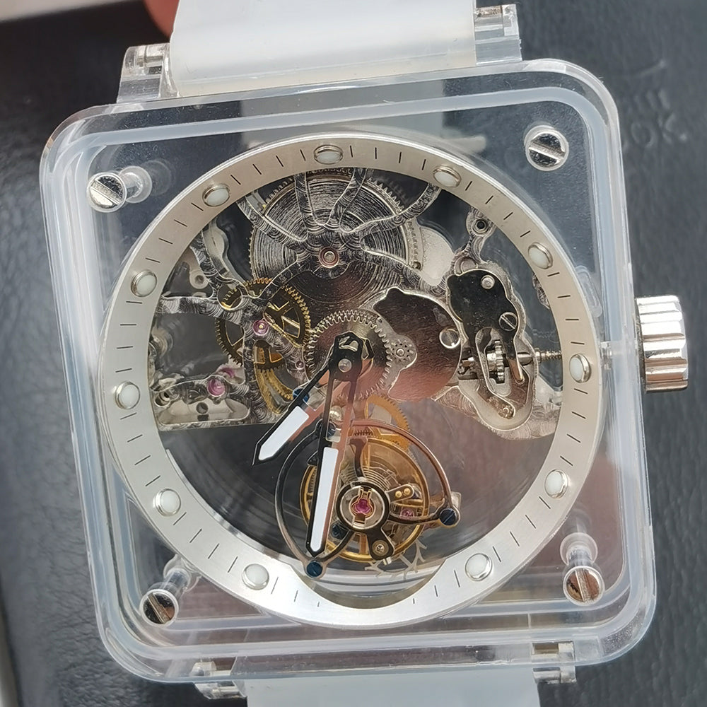 AESOP Crystal Case Sapphire Table Skeleton Real Fly Tourbillon 003