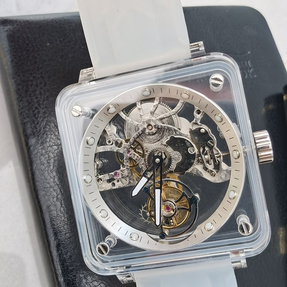 AESOP Crystal Case Sapphire Table Skeleton Real Fly Tourbillon 003