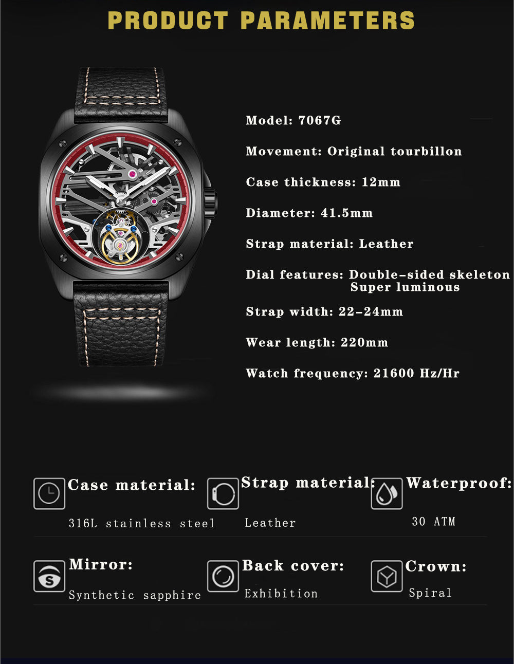 AESOP Original Skeleton Tourbillon Watch 7067