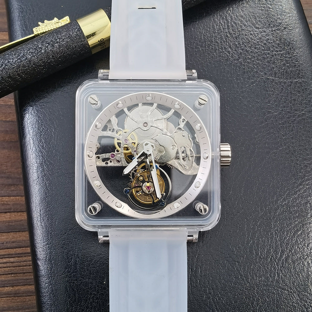 AESOP Crystal Case Sapphire Table Skeleton Real Fly Tourbillon 003