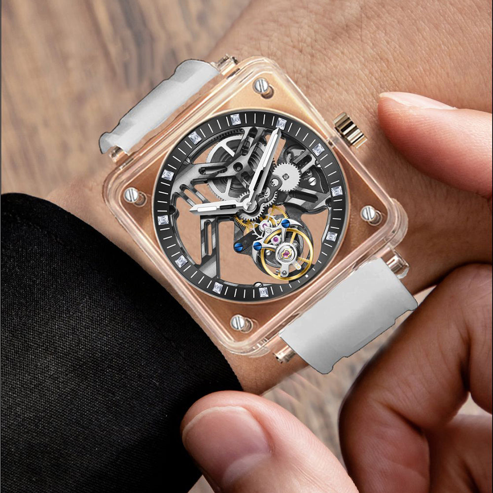 AESOP K9 Crystal Case Sapphire Mirror Tourbillon Watch 7058B