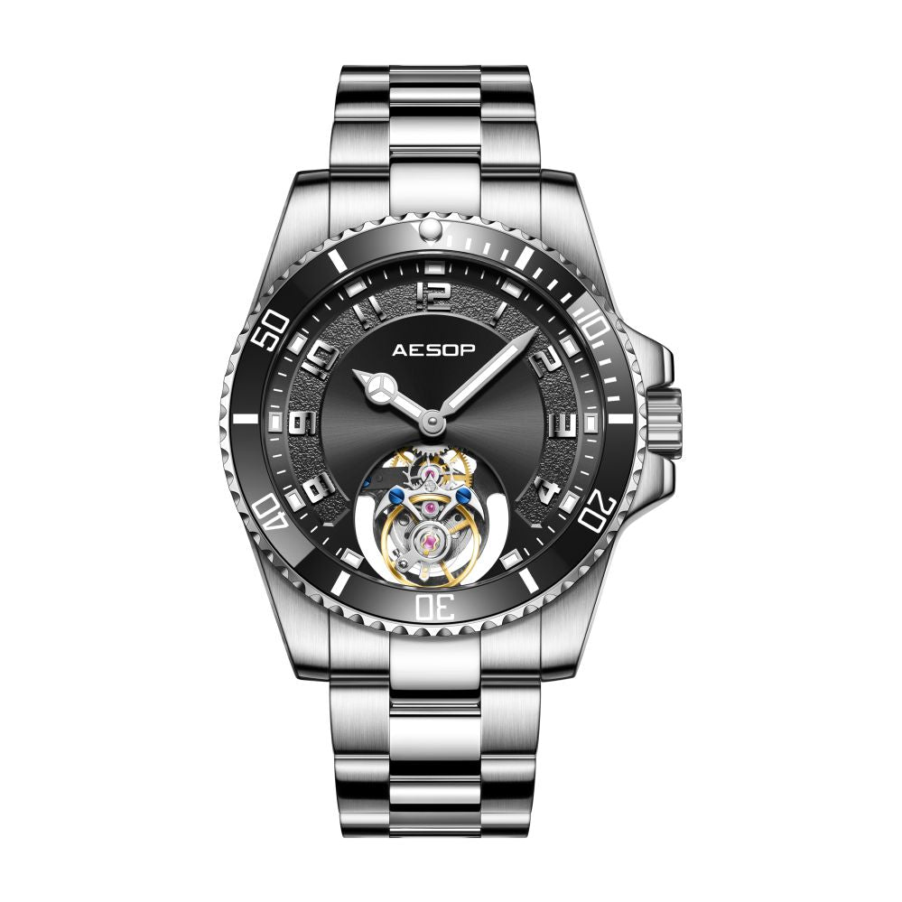 AESOP Sport Skeleton Ceramic Bezel Original Tourbillon Watch 7065