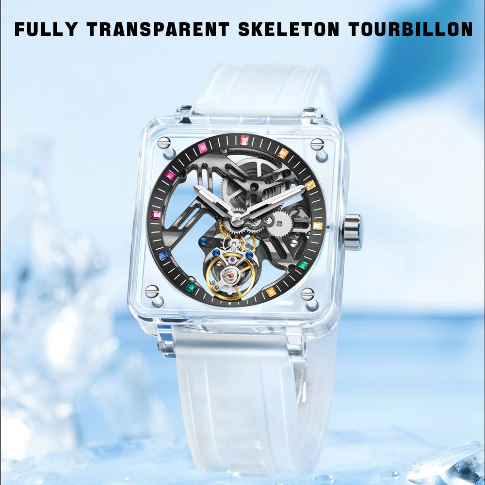 AESOP K9 Crystal Case Sapphire Mirror Tourbillon Watch 7058B