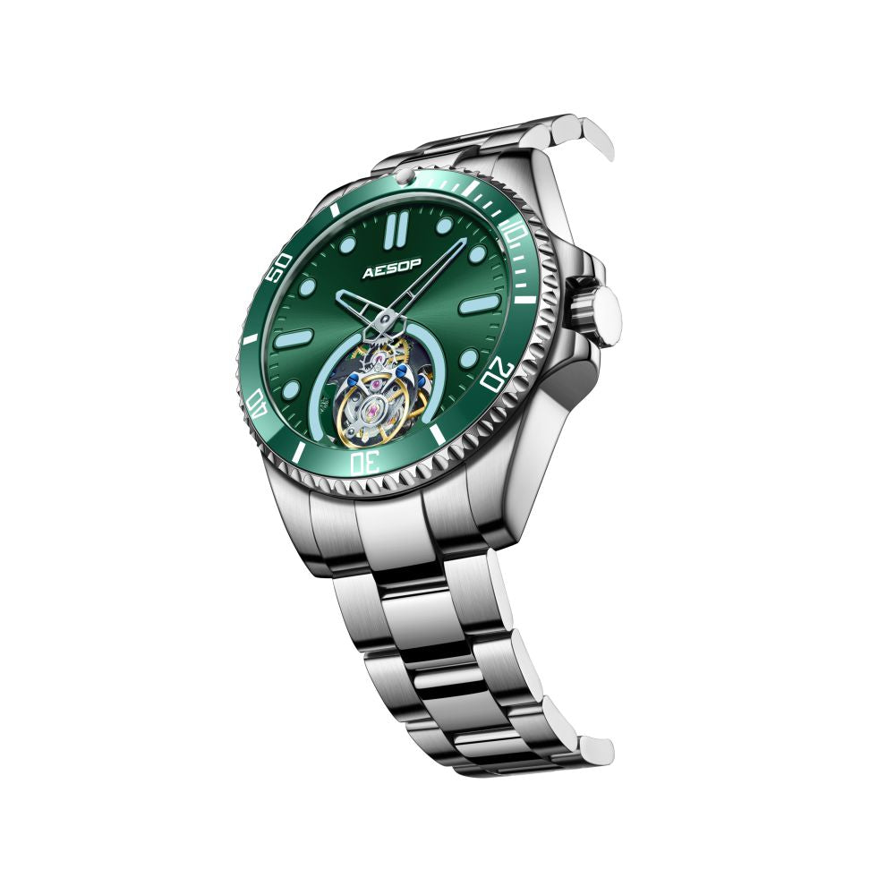AESOP Original Tourbillon Ceramic Bezel Swiss Luminous Watch 7060