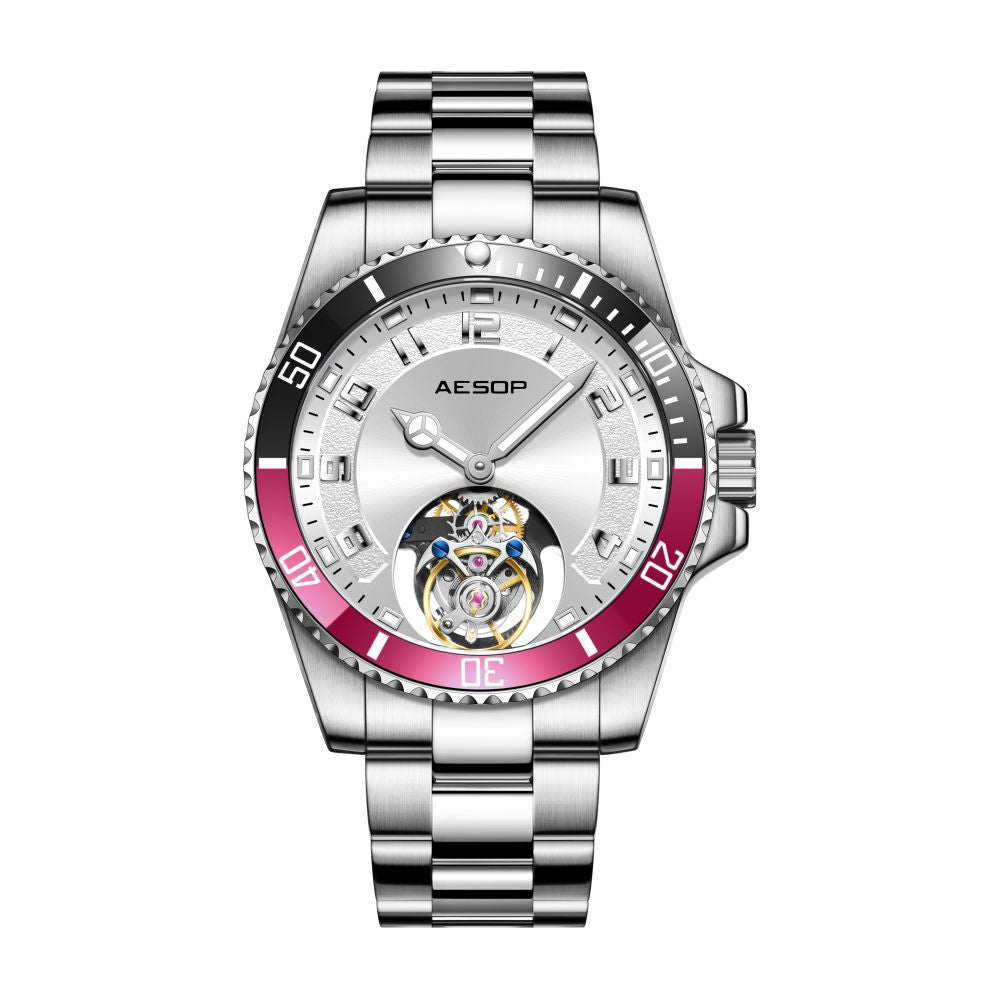 AESOP Sport Skeleton Ceramic Bezel Original Tourbillon Watch 7065