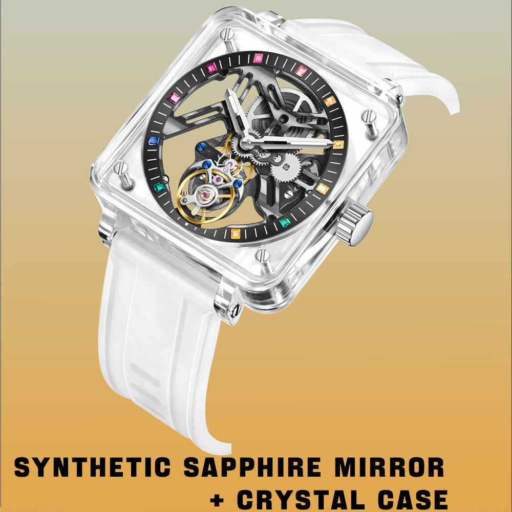 AESOP K9 Crystal Case Sapphire Mirror Tourbillon Watch 7058B