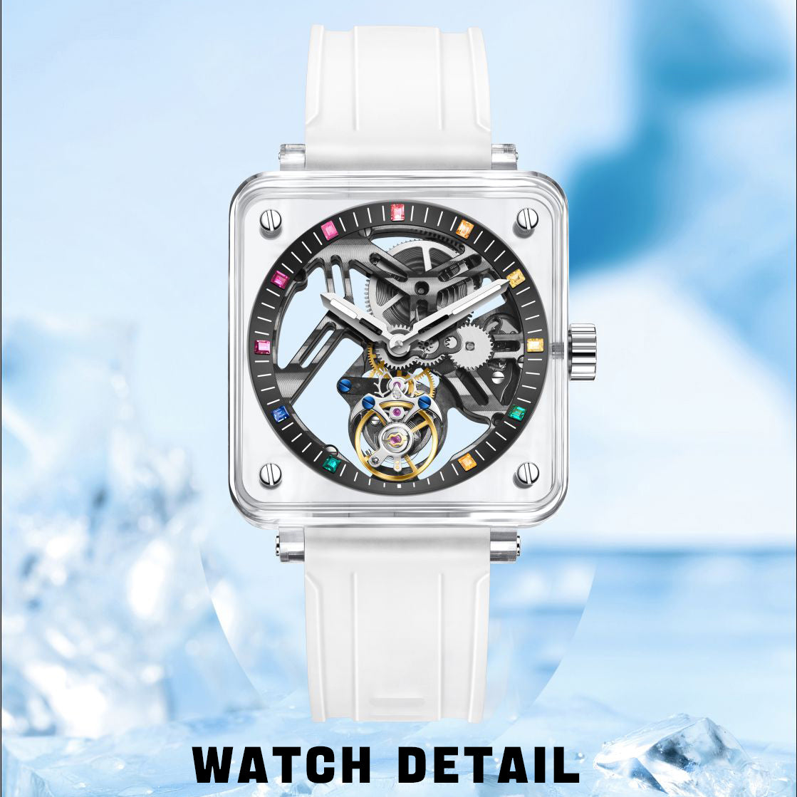 AESOP K9 Crystal Case Sapphire Mirror Tourbillon Watch 7058B