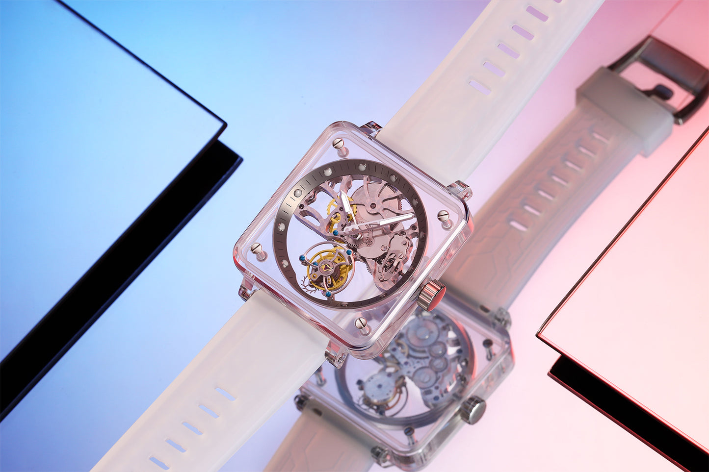 AESOP Crystal Case Sapphire Table Skeleton Real Fly Tourbillon 003
