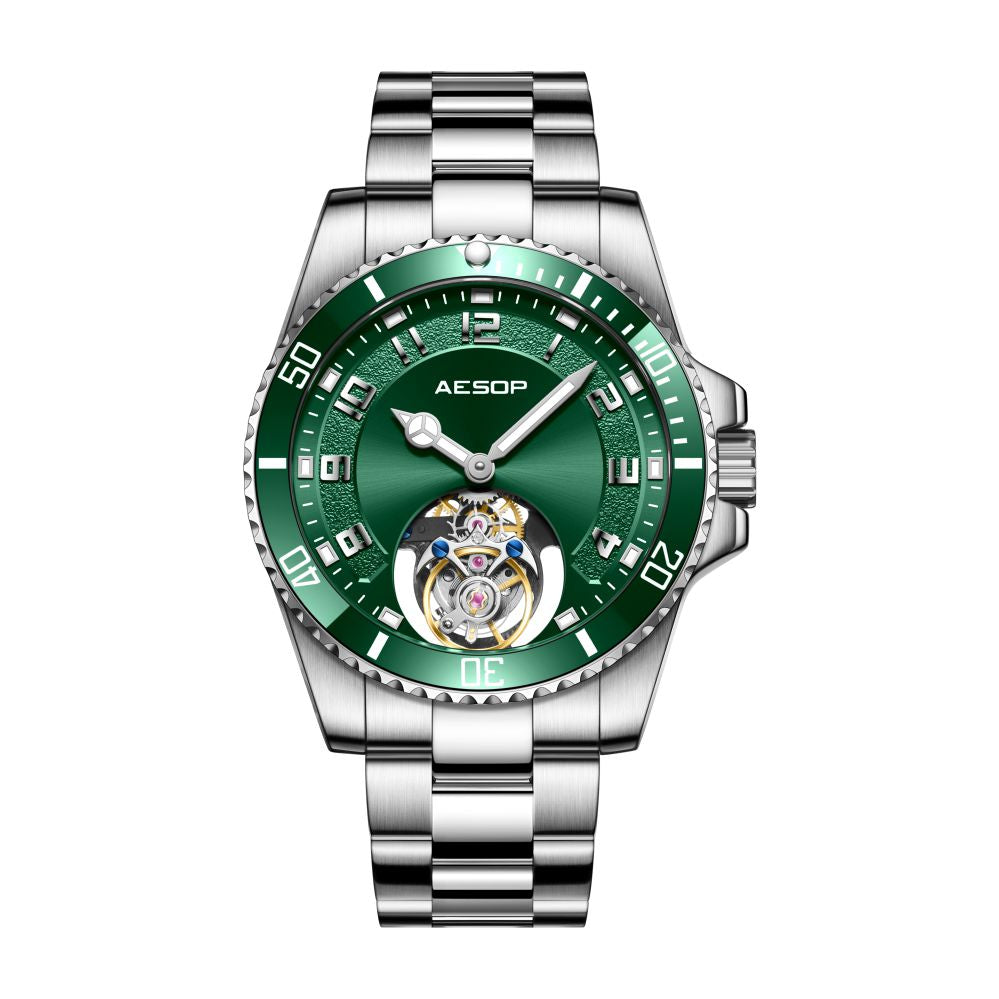 AESOP Sport Skeleton Ceramic Bezel Original Tourbillon Watch 7065