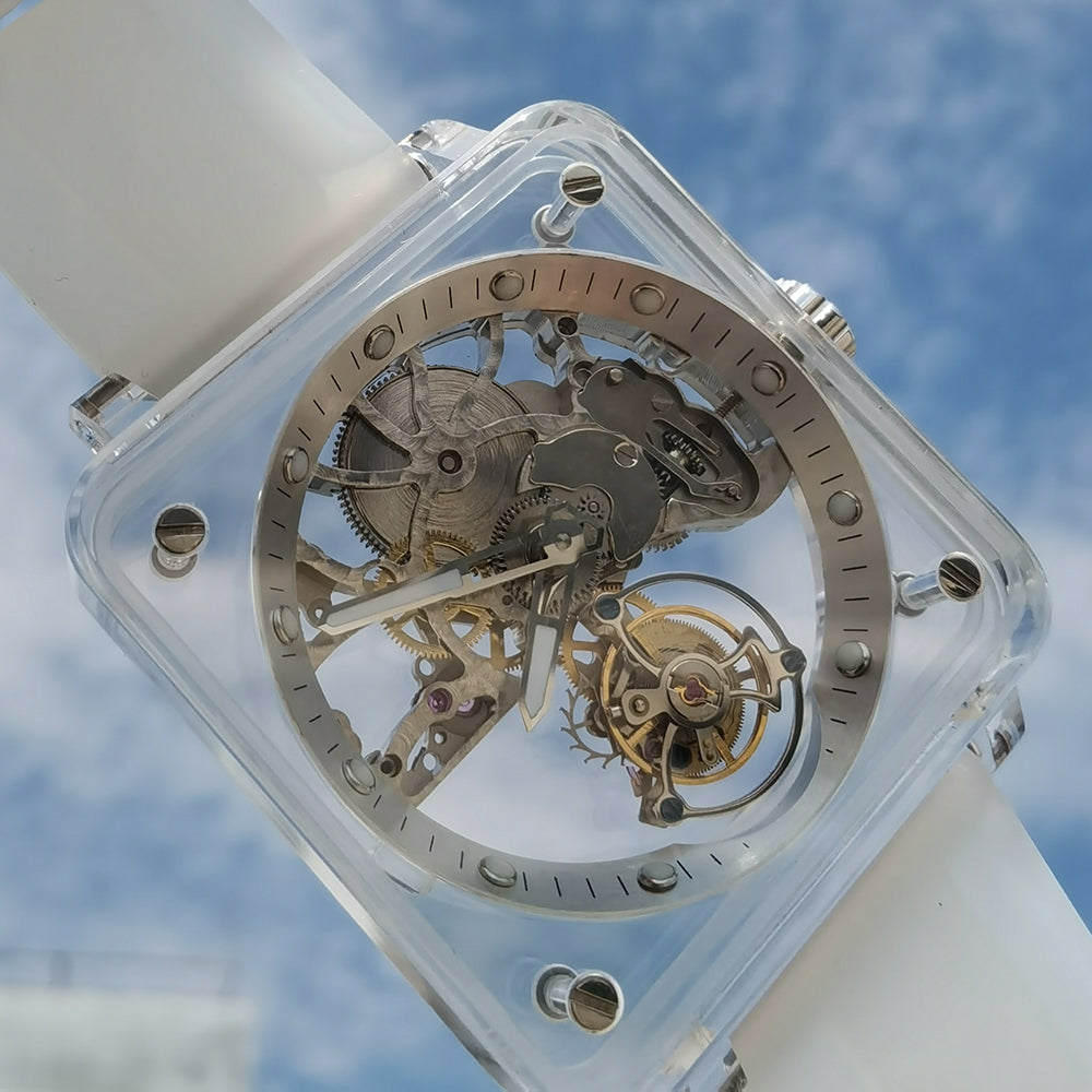 AESOP Crystal Case Sapphire Table Skeleton Real Fly Tourbillon 003