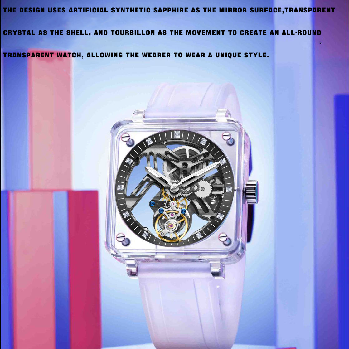 AESOP K9 Crystal Case Sapphire Mirror Tourbillon Watch 7058B