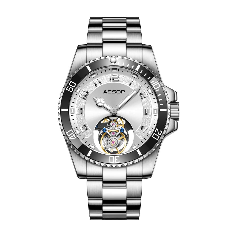 AESOP Sport Skeleton Ceramic Bezel Original Tourbillon Watch 7065