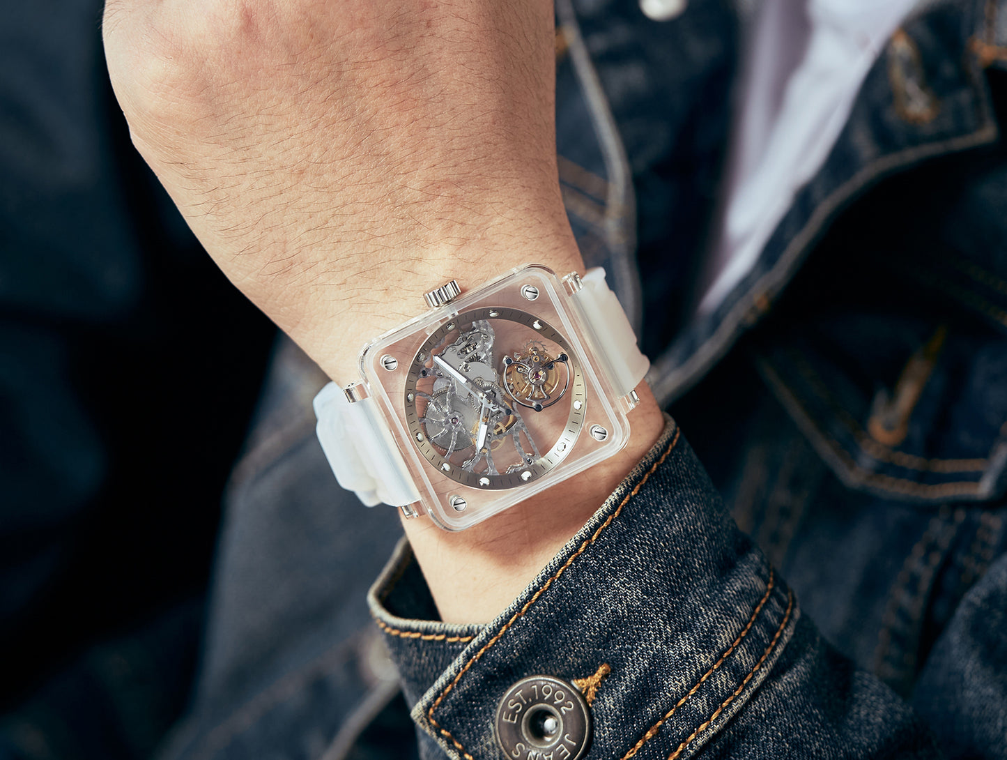 AESOP Crystal Case Sapphire Table Skeleton Real Fly Tourbillon 003