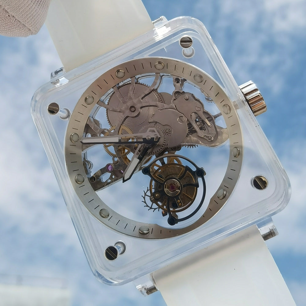 AESOP Crystal Case Sapphire Table Skeleton Real Fly Tourbillon 003