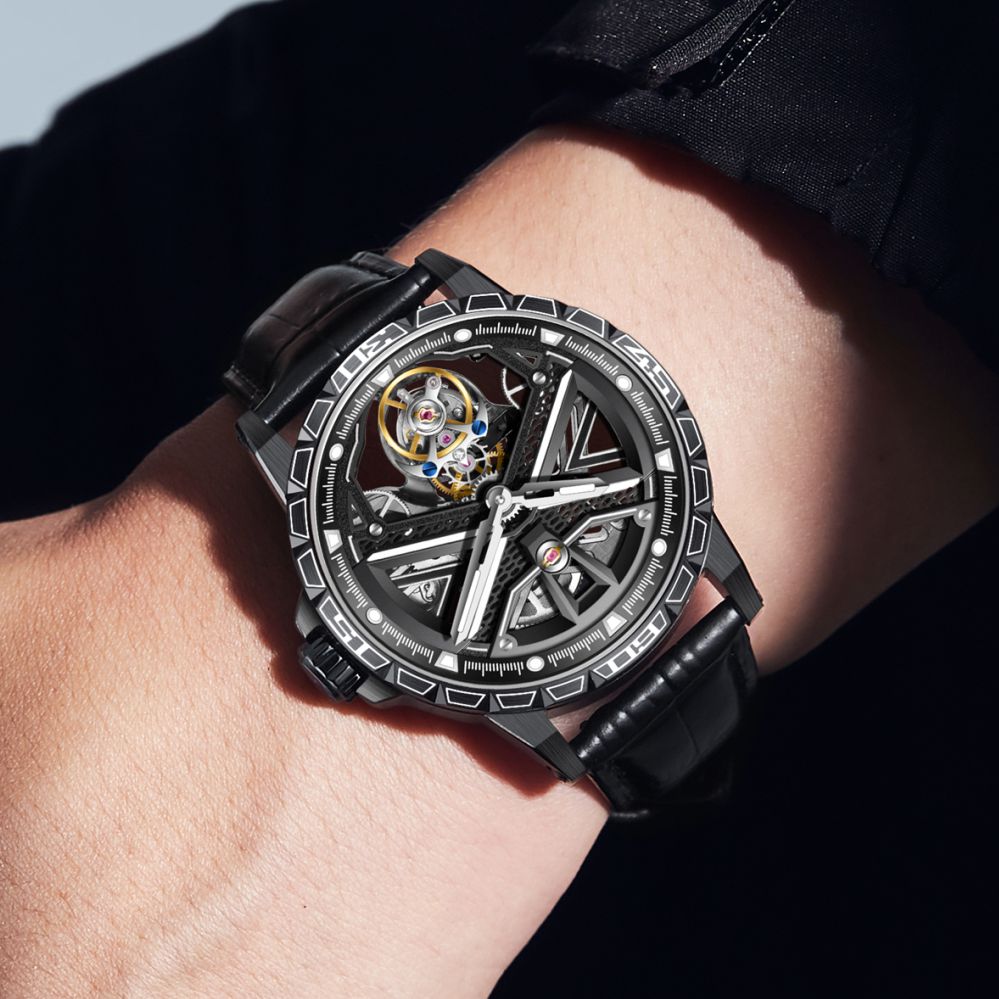 Aesop Original Tourbillon Skeleton Dial Manual Winding Mechanical Wrist Watch 7063