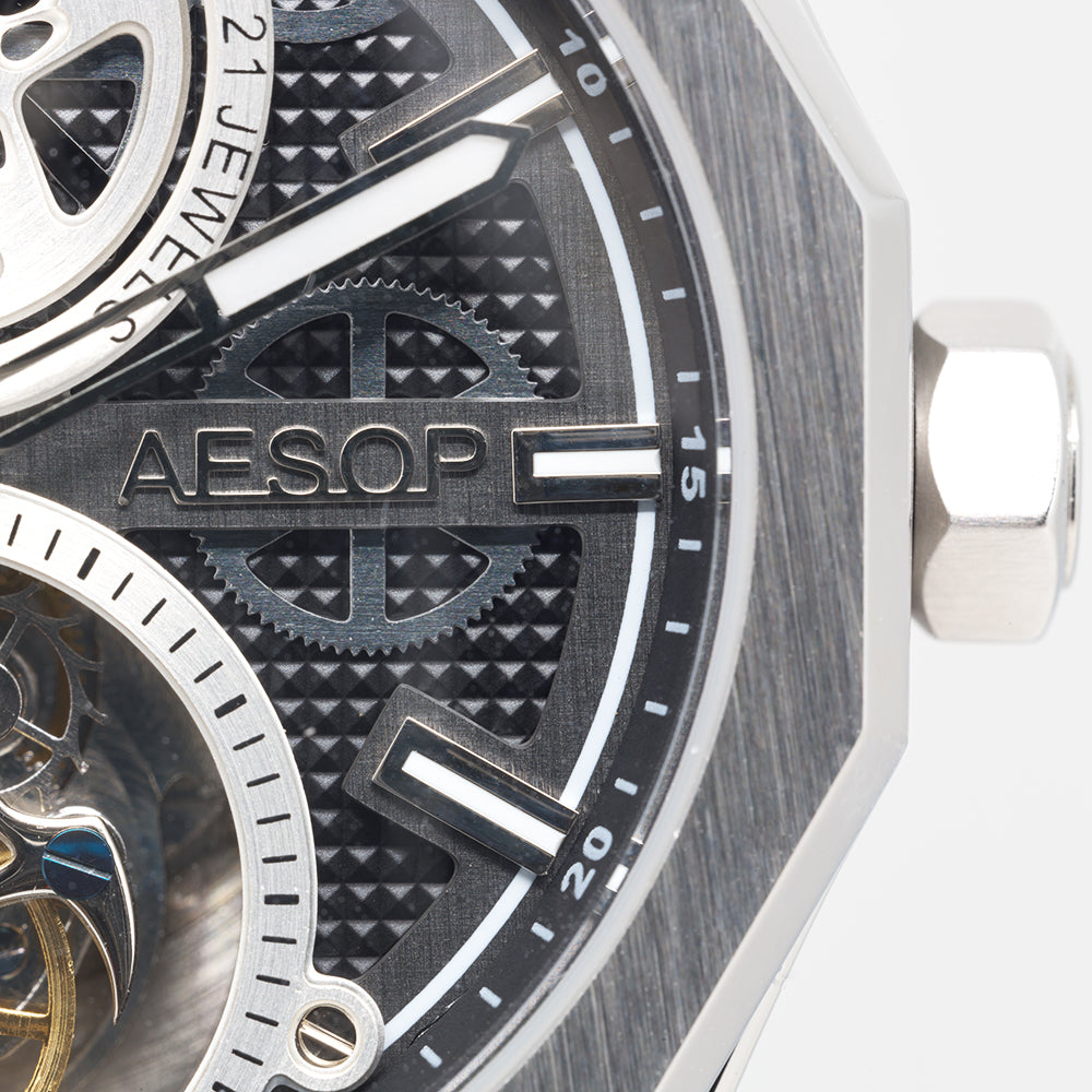 AESOP Skeleton Automatic tourbillon movement mechanical men watch 7092