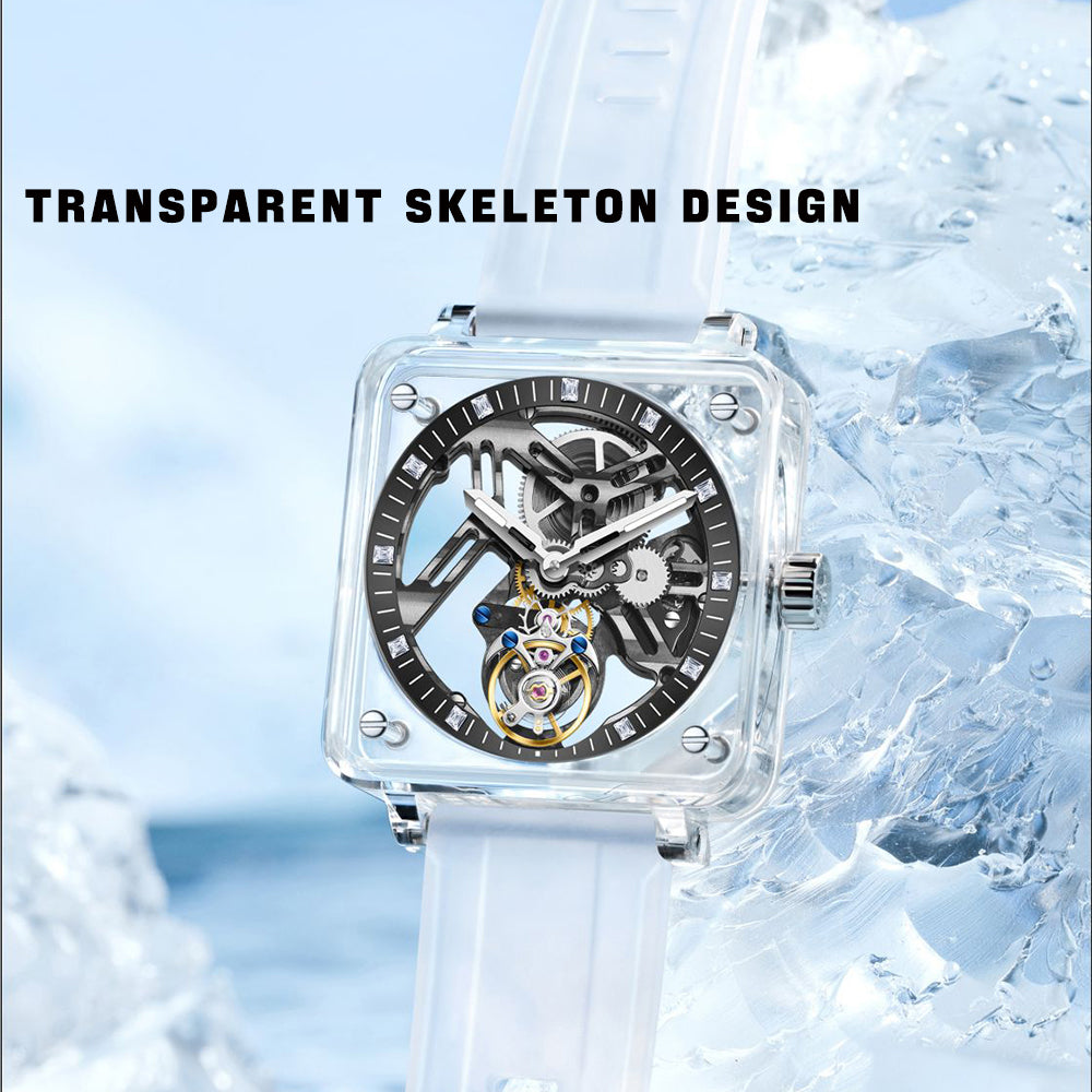 AESOP K9 Crystal Case Sapphire Mirror Tourbillon Watch 7058B