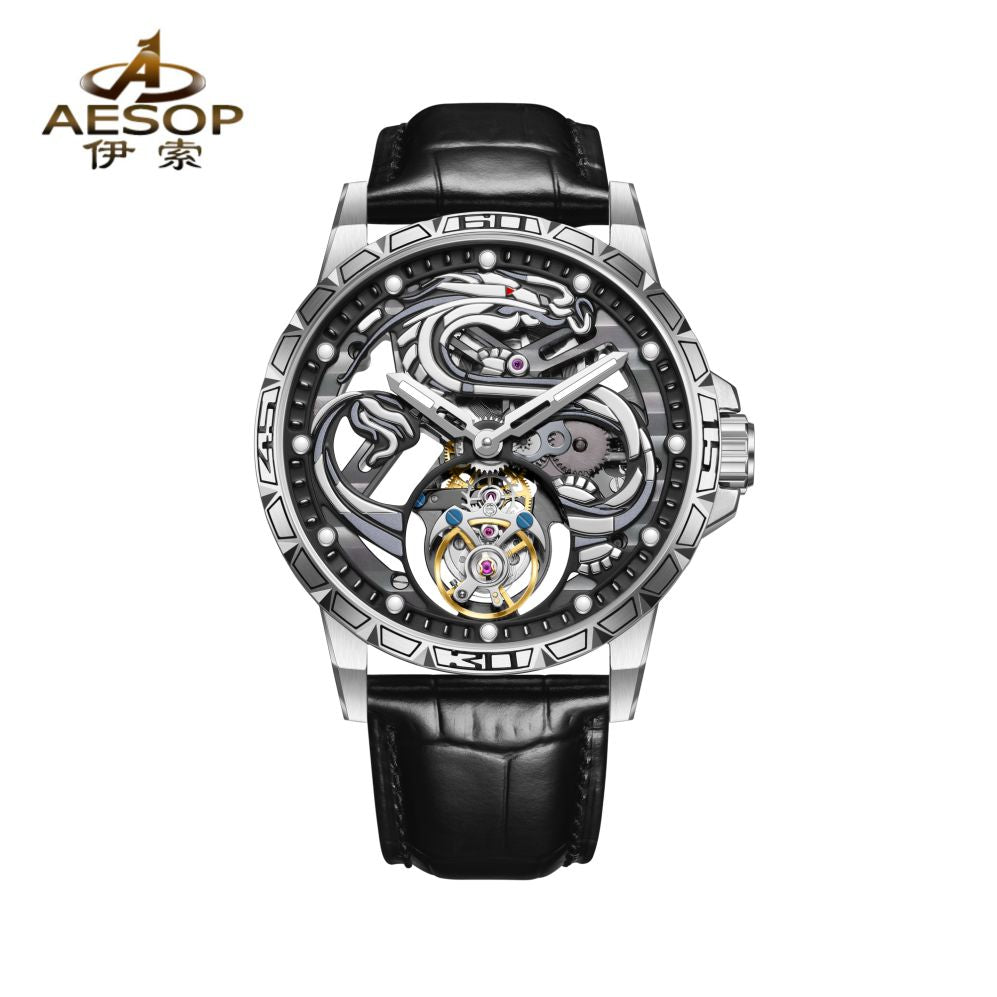Aesop 7087 Dragon Tourbillon Mechanical Watch Waterproof 30m Fashion Men's Watch