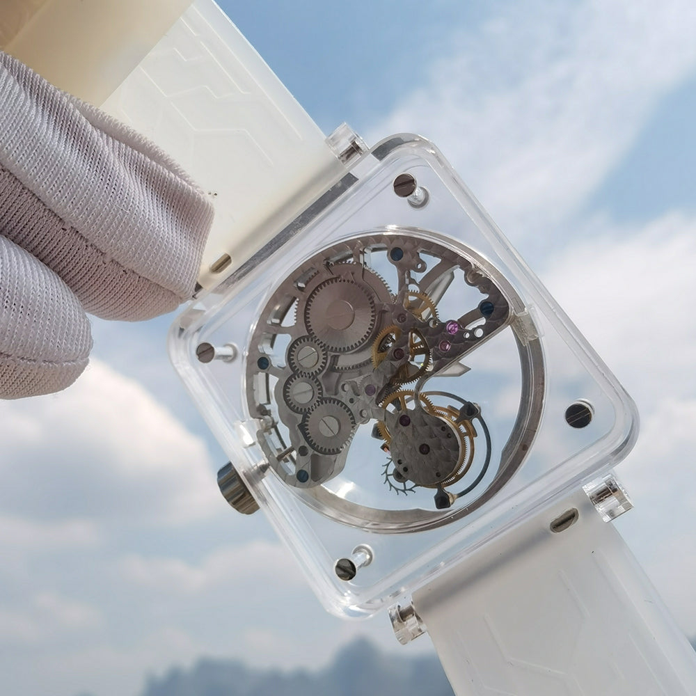 AESOP Crystal Case Sapphire Table Skeleton Real Fly Tourbillon 003