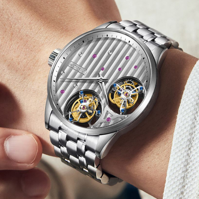 Aesop 12 o'clock and 9 o'clock Original Double Tourbillon Watch 7075