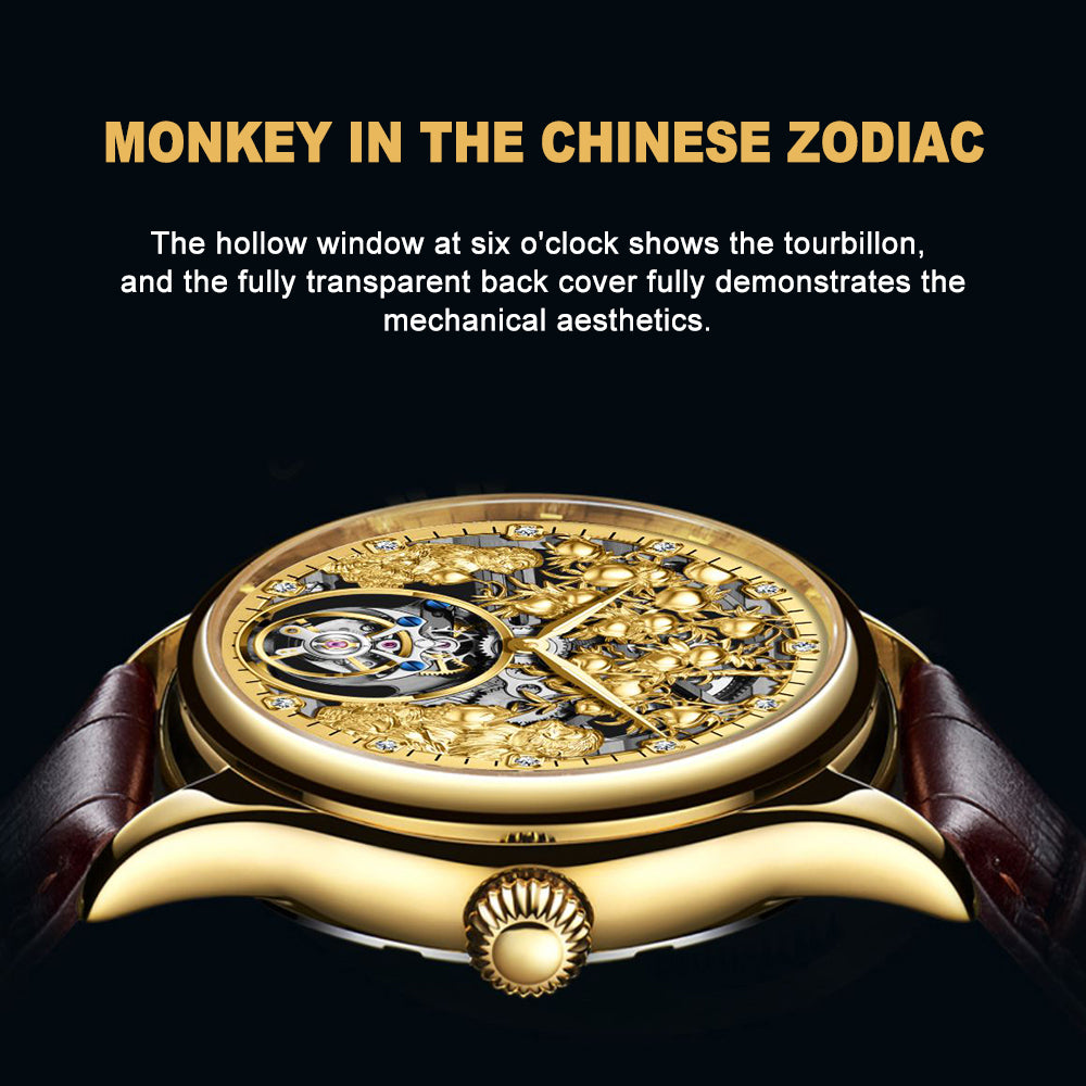 AESOP Zodiac Skeleton Tourbillon Monkey Watch 7082