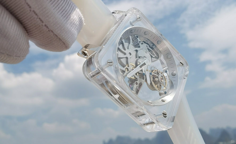 AESOP Crystal Case Sapphire Table Skeleton Real Fly Tourbillon 003