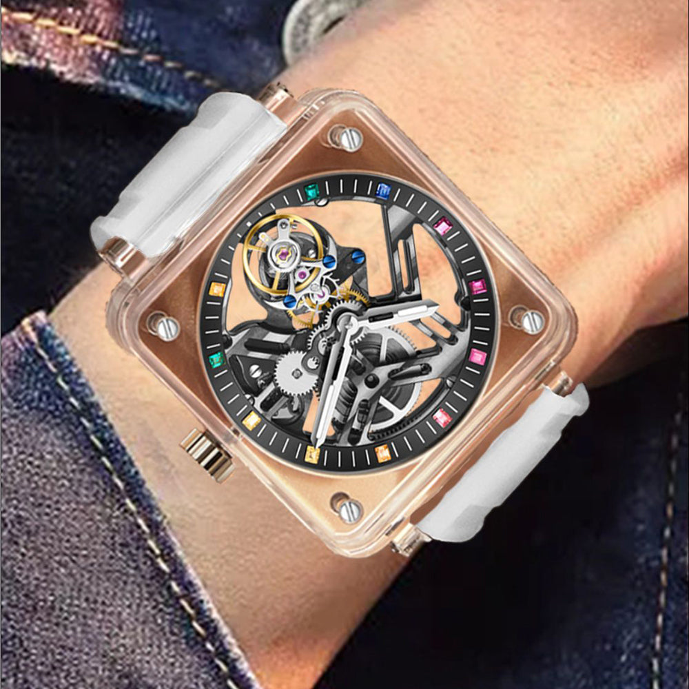 AESOP K9 Crystal Case Sapphire Mirror Tourbillon Watch 7058B