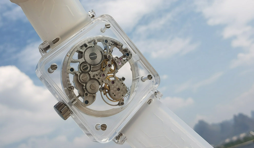 AESOP Crystal Case Sapphire Table Skeleton Real Fly Tourbillon 003