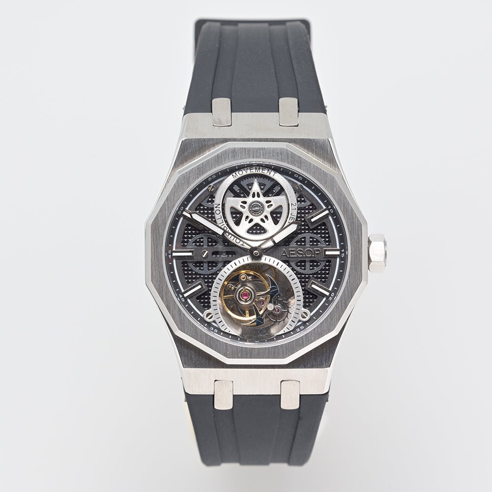 AESOP Skeleton Automatic tourbillon movement mechanical men watch 7092