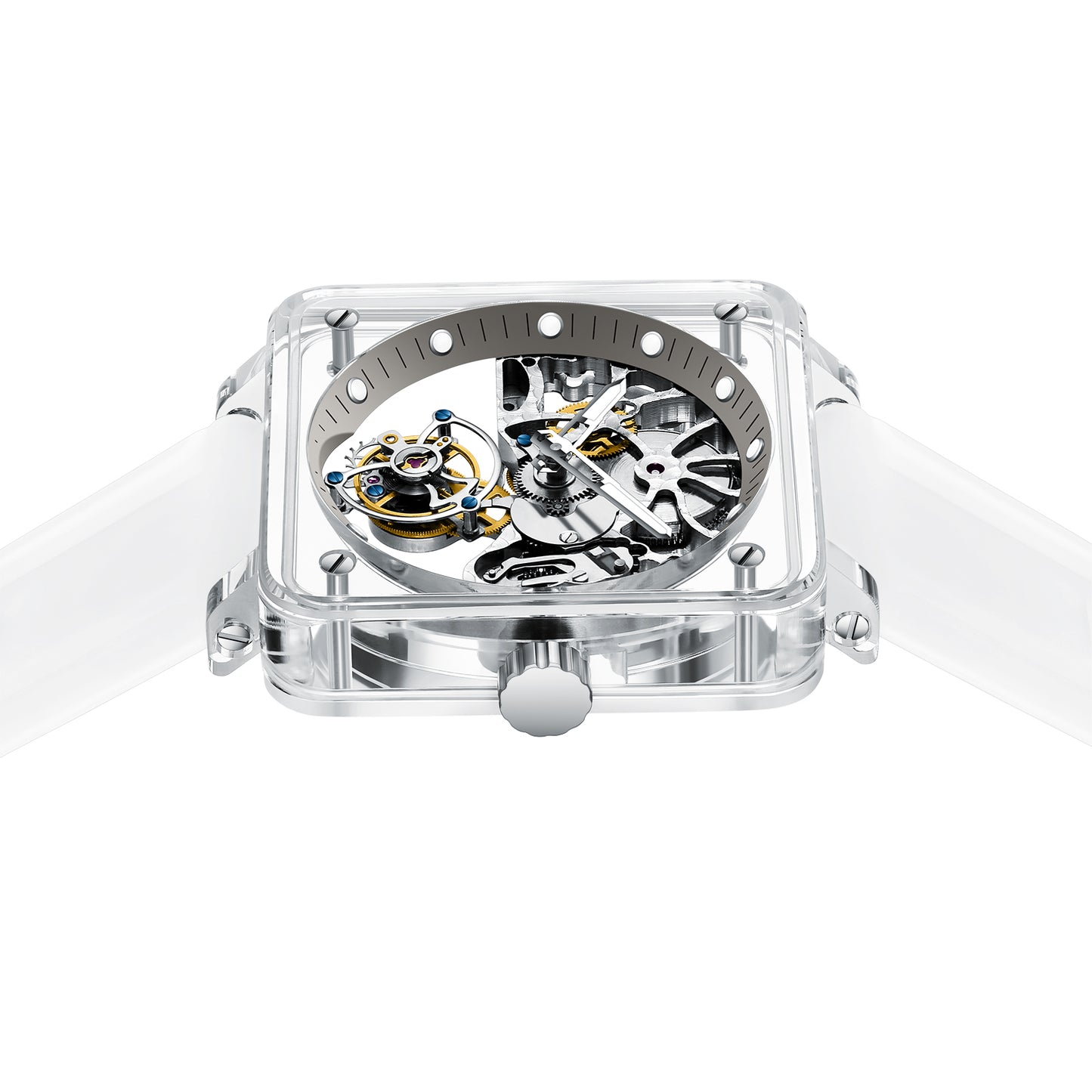 AESOP Crystal Case Sapphire Table Skeleton Real Fly Tourbillon 003