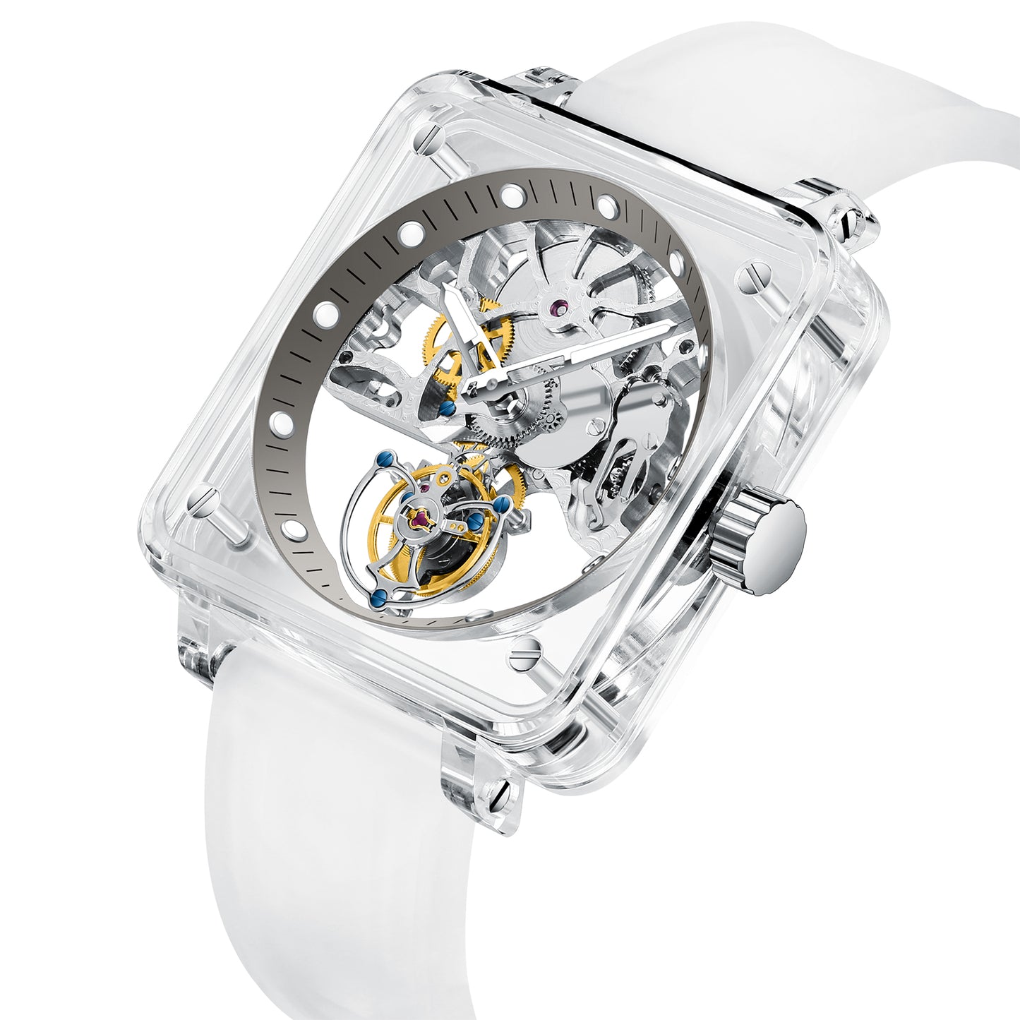 AESOP Crystal Case Sapphire Table Skeleton Real Fly Tourbillon 003