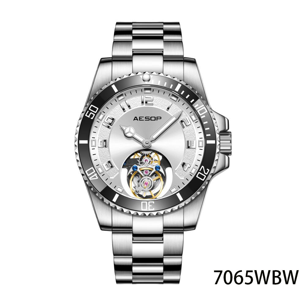AESOP Sport Skeleton Ceramic Bezel Original Tourbillon Watch 7065
