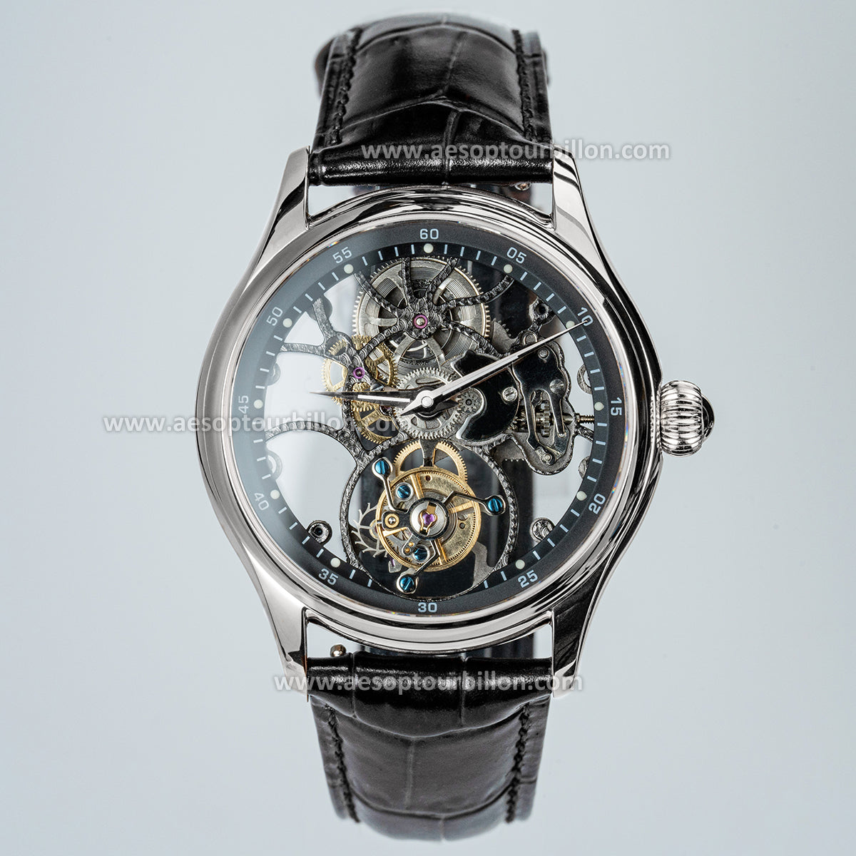 Aesop Hollow Skeleton Tourbillon Men Watch Dial Sapphire Crystal Luminous Waterproof Luxury Men Wristwatch 7031