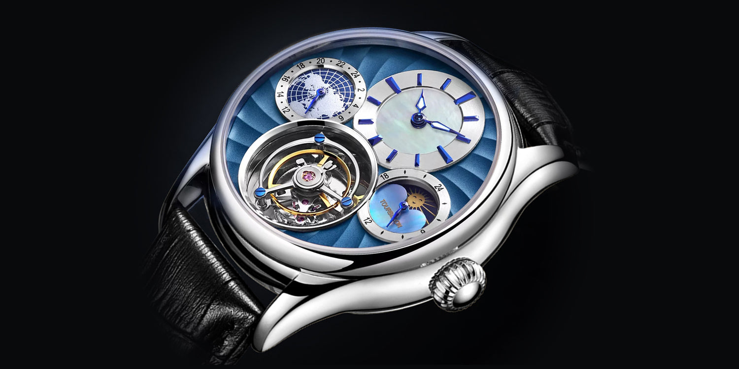 GMT cheap tourbillon watch 7017