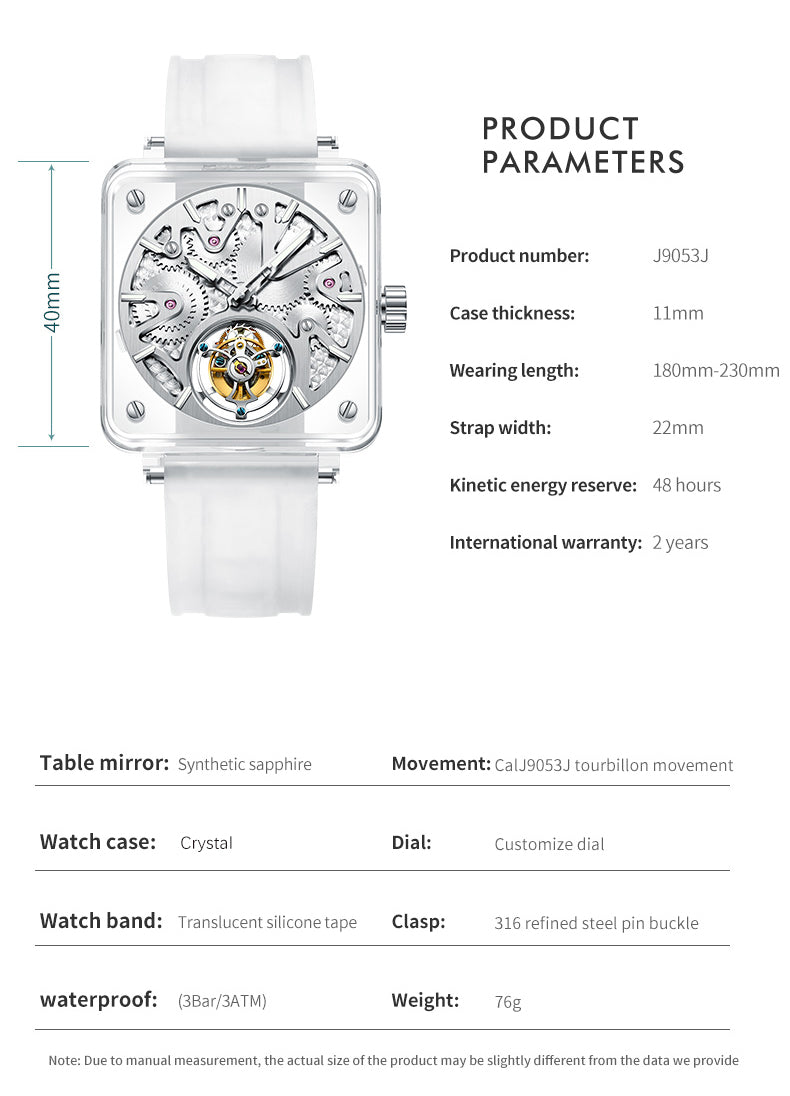 AESOP Crystal Case Sapphire Mirror Tourbillon Watch 7037