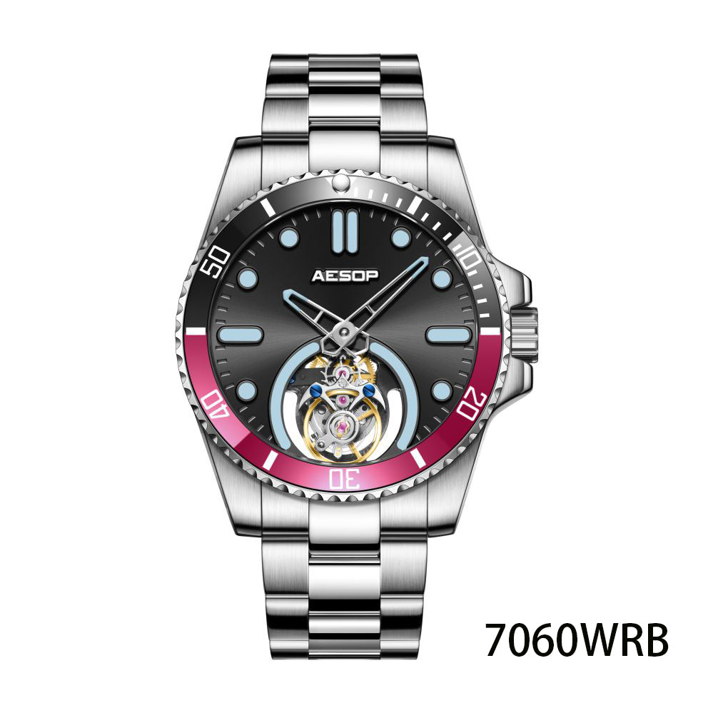 AESOP Original Tourbillon Ceramic Bezel Swiss Luminous Watch 7060
