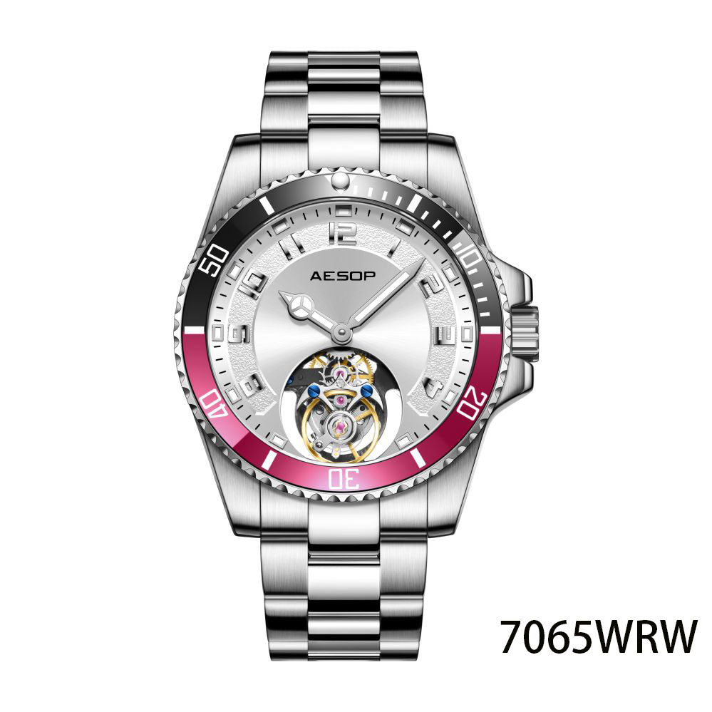 AESOP Sport Skeleton Ceramic Bezel Original Tourbillon Watch 7065
