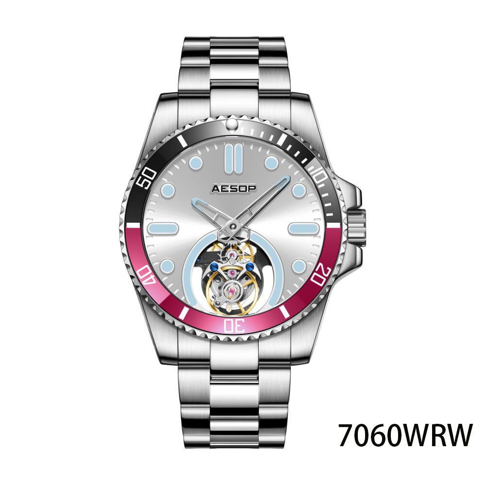 AESOP Original Tourbillon Ceramic Bezel Swiss Luminous Watch 7060