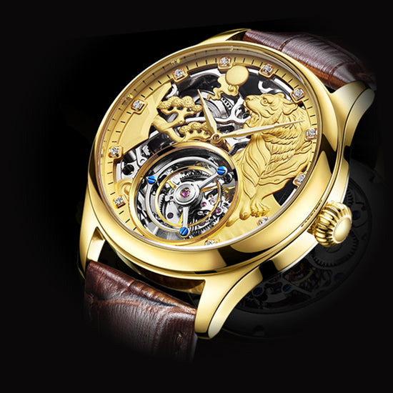 zodiac skeleton tiger watch 7013