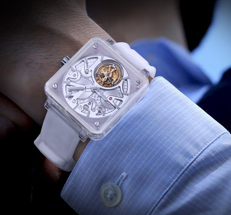 AESOP Crystal Case Sapphire Mirror Tourbillon Watch 7037