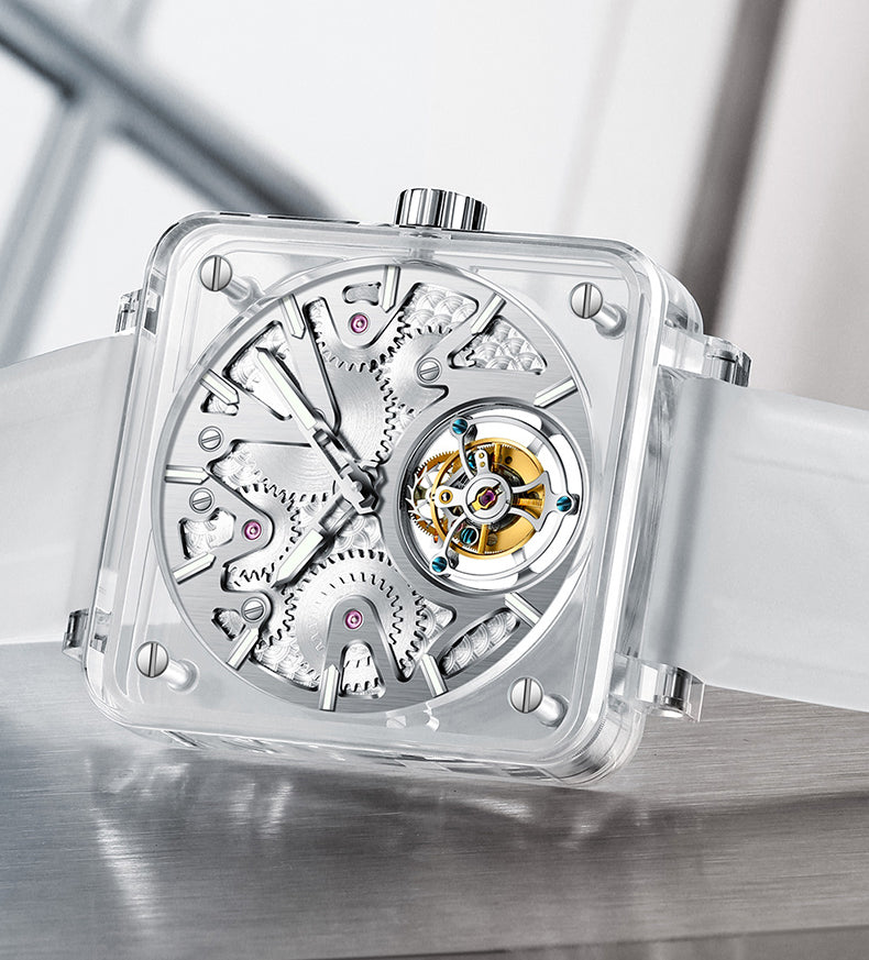 AESOP Crystal Case Sapphire Mirror Tourbillon Watch 7037