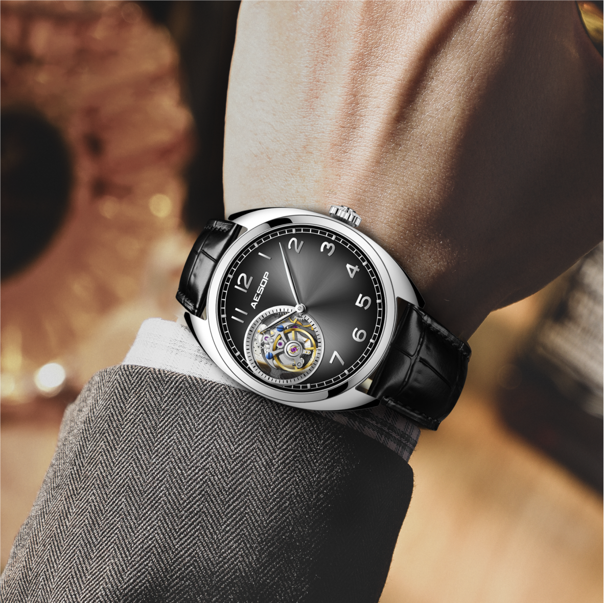 AESOP 9 Clock Original Diamond Tourbillon Movement 7056