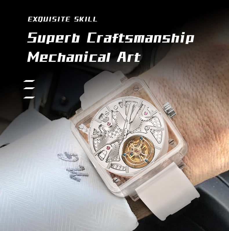 AESOP Crystal Case Sapphire Mirror Tourbillon Watch 7037