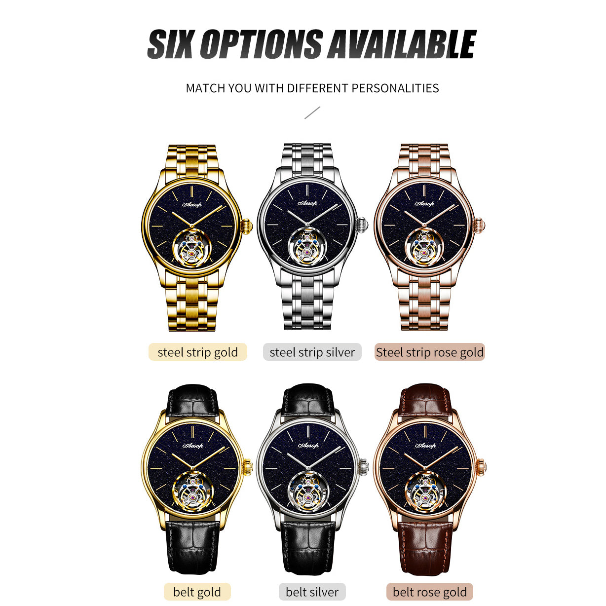 AESOP Original Tourbillon Skeleton Movement Watch 7050
