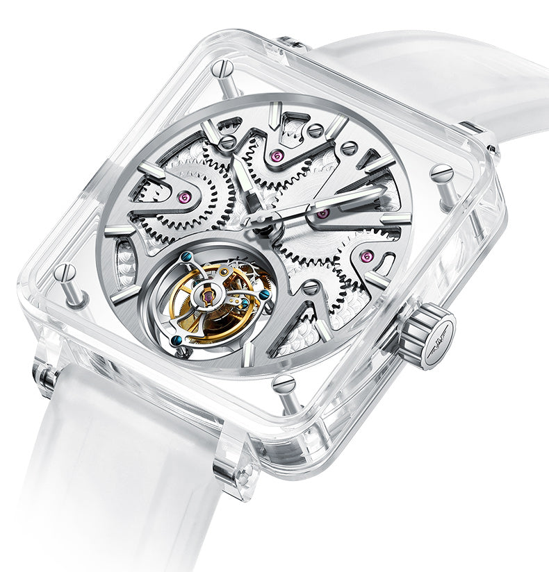AESOP Crystal Case Sapphire Mirror Tourbillon Watch 7037