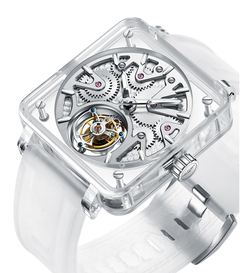 AESOP Crystal Case Sapphire Mirror Tourbillon Watch 7037