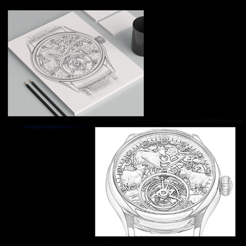 AESOP Zodiac Tourbillon Sheep Watch 7008