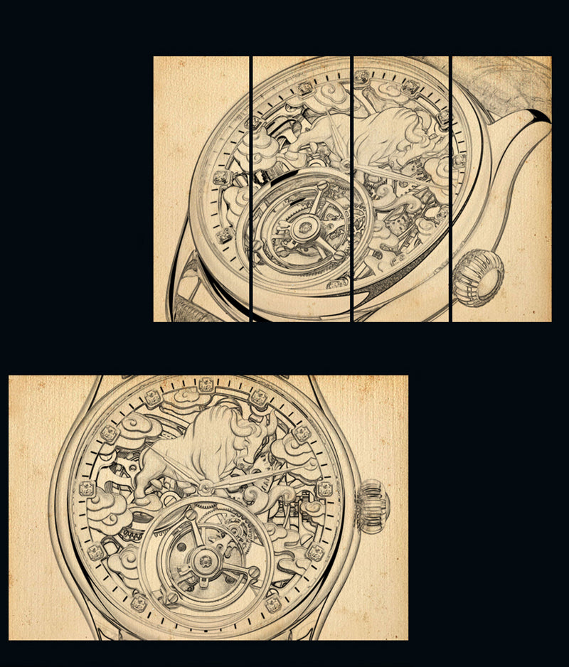 AESOP Zodiac Tourbillon Cow Watch 7015