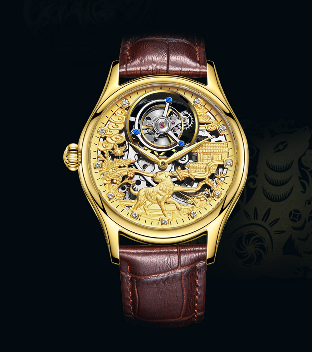 AESOP Zodiac Skeleton Tourbillon Dog Watch 7016